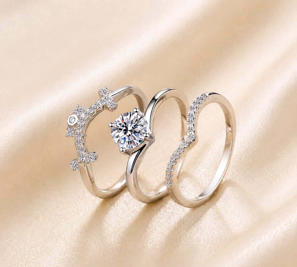 Crystal Bridal Ring Set