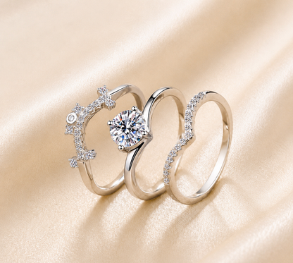Crystal Bridal Ring Set