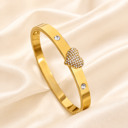 Heart Crystal Bangle