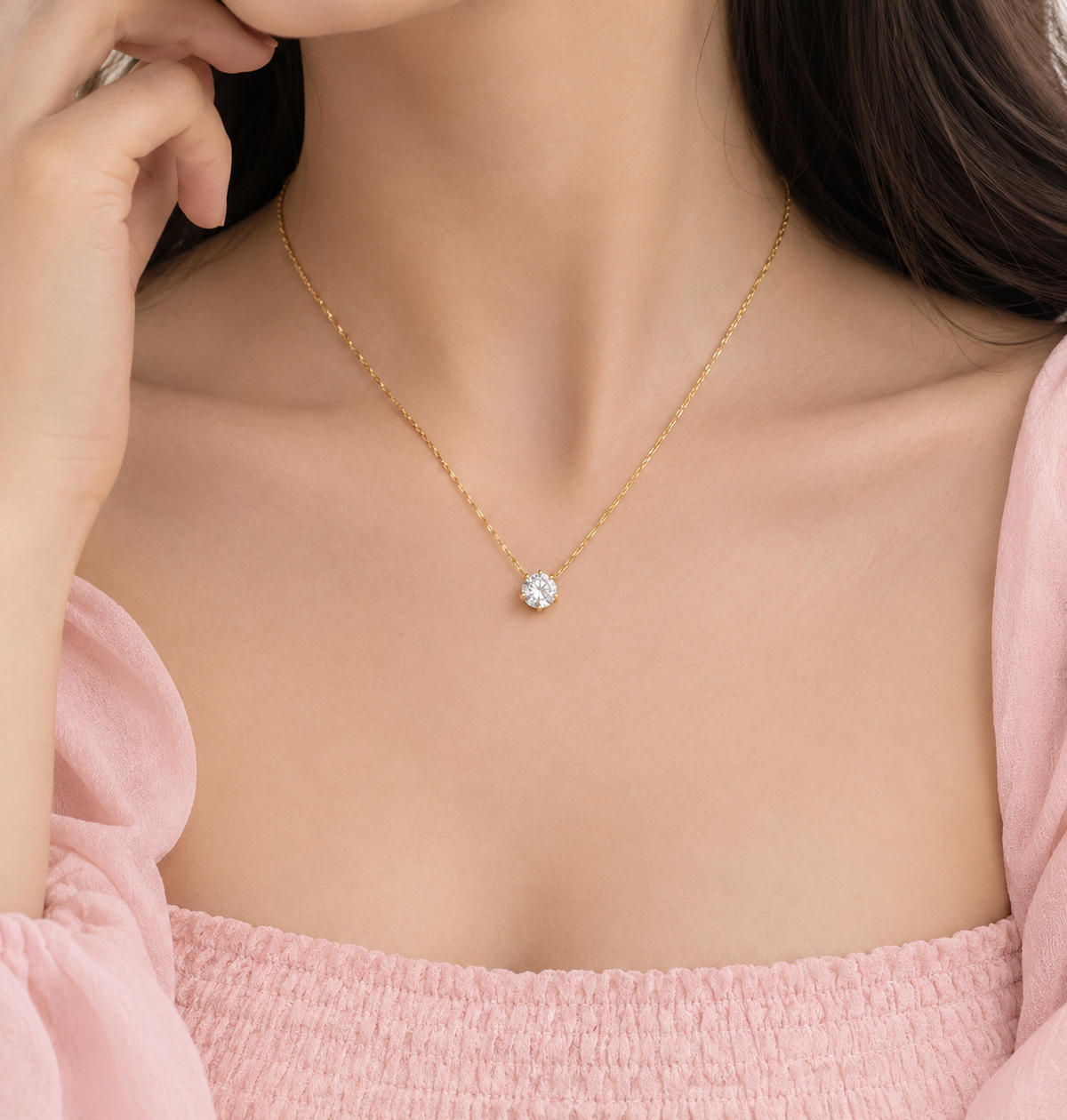 Luna Solitaire Necklace
