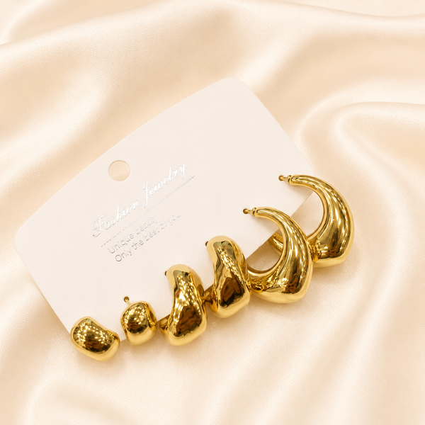 Sculpted Gold Hoops